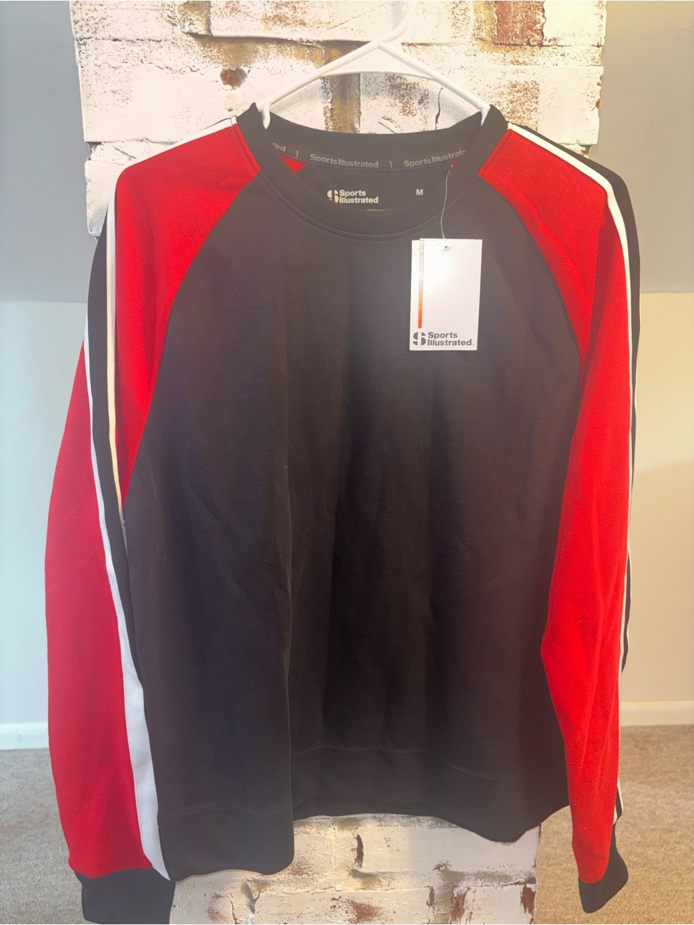 Sports Illustrated Swim Black and Red Raglan Sweatshirt
